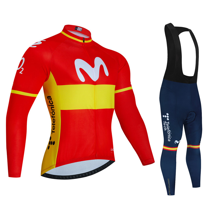 Cycling Gear Brands - Hiszpania Movistar jesienna koszulka rowerowa z