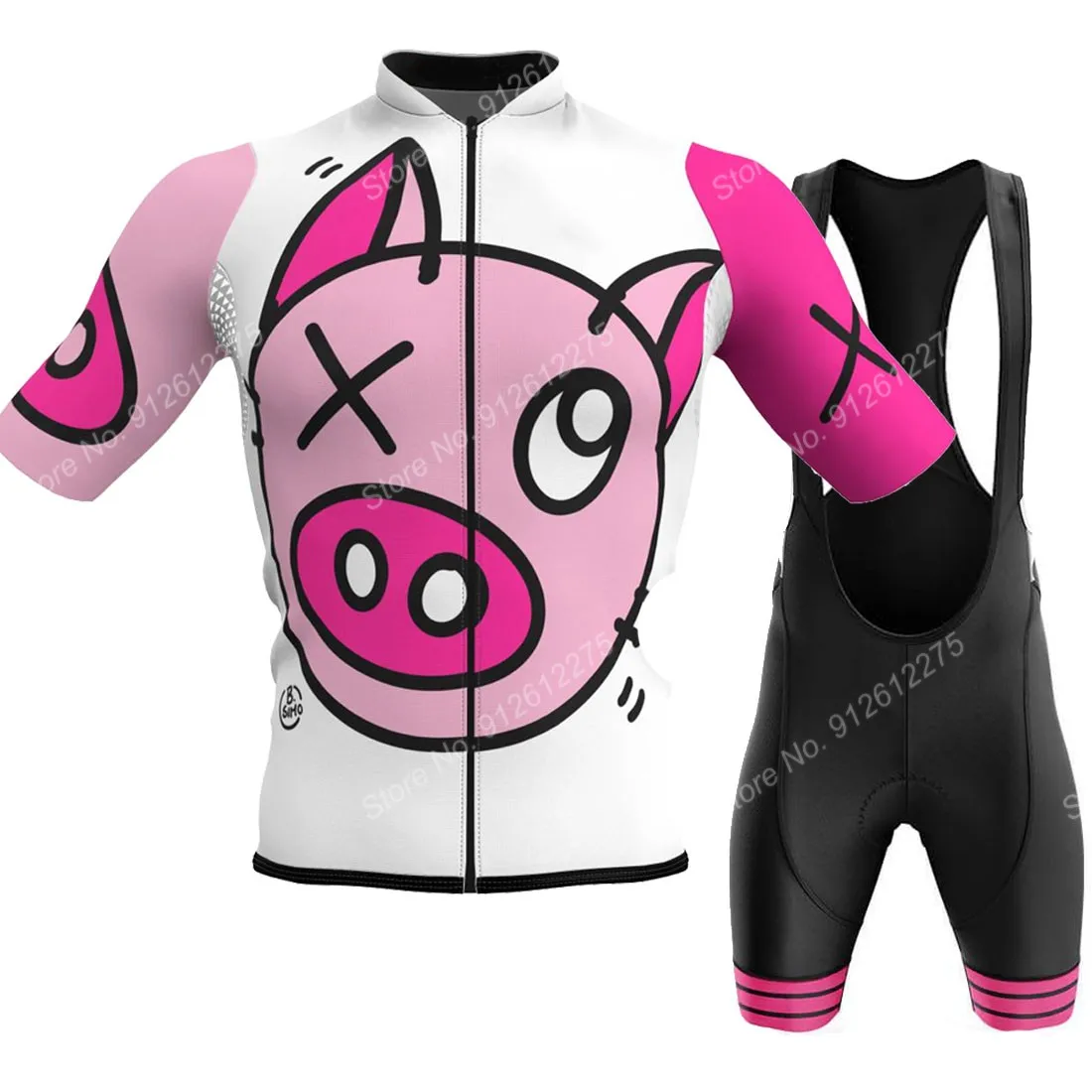 Cycling Gear Brands - Zestaw Cartoon Comic Pig 2023 Koszulka
