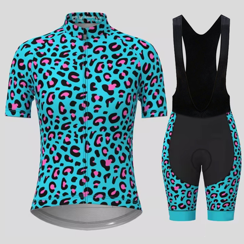 Cycling Gear Brands - Męski oddychający kombinezon rowerowy, niebieski wzór